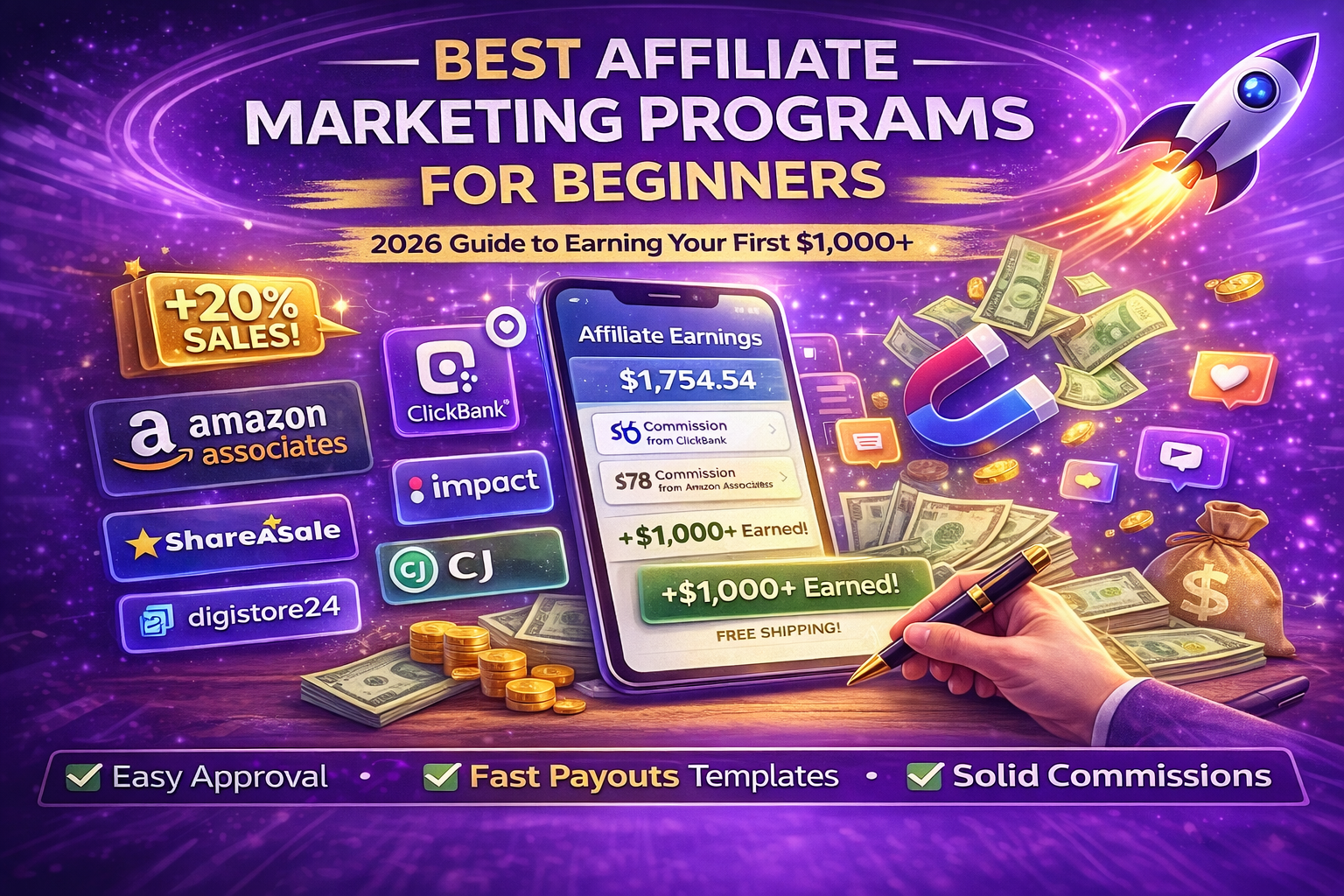 Best Affiliate Marketing Programs for Beginners – 2026 Guide to Earning Your First $1,000+
