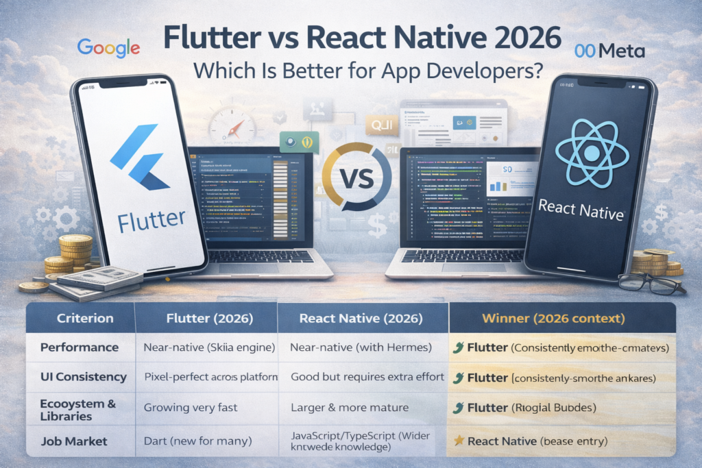 Flutter vs React Native 2026: Which Is Better for App Developers?