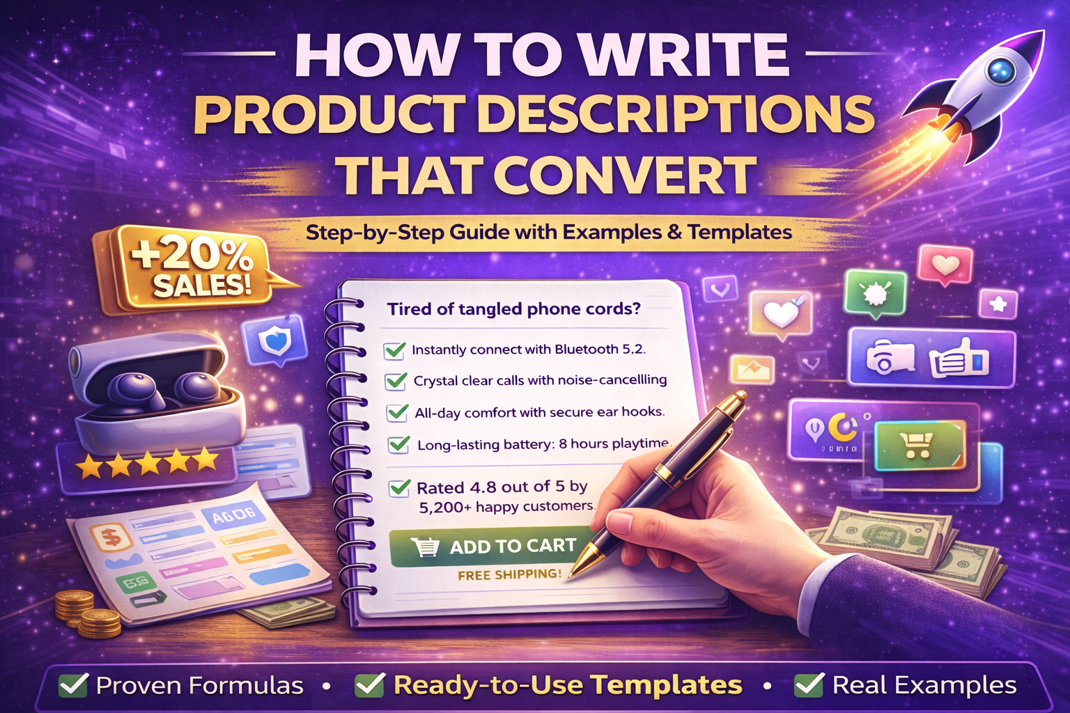 How to Write Product Descriptions That Convert – Step-by-Step Guide with Examples & Templates